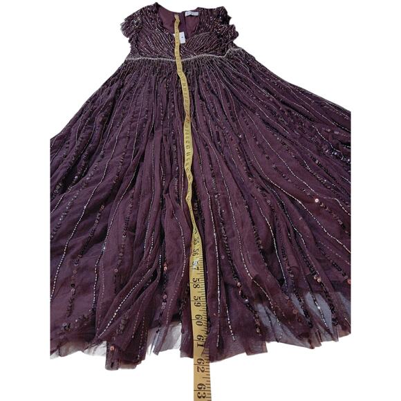 NEW MAC DUGGAL Dress -READ- Plus 18 Purple Aubergine Formal Maxi Beaded Sequins - Picture 9 of 15